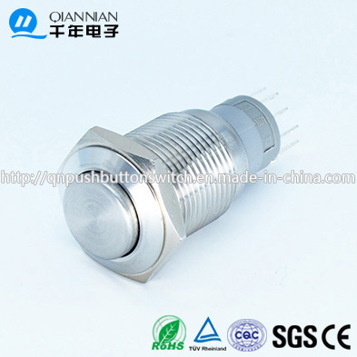 Qn16-B2 16mm Momentary|Latching Elevated Head Waterproof Metal Push Button Switch